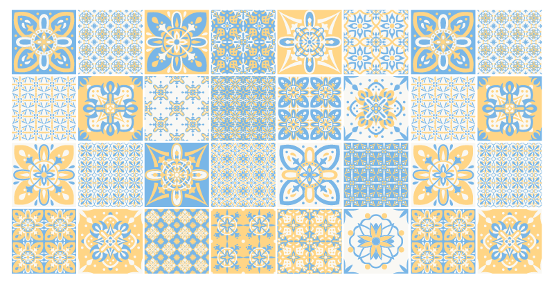 Tapis vinyle cuisine carreaux de style portugais - TenStickers