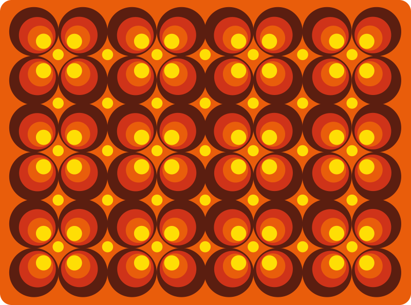 Tapis vinyle vintage cercles oranges années 70 - TenStickers