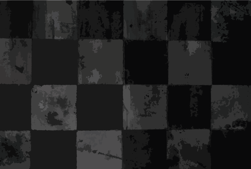 Tapis vinyle carreaux de ciment motif damier - TenStickers