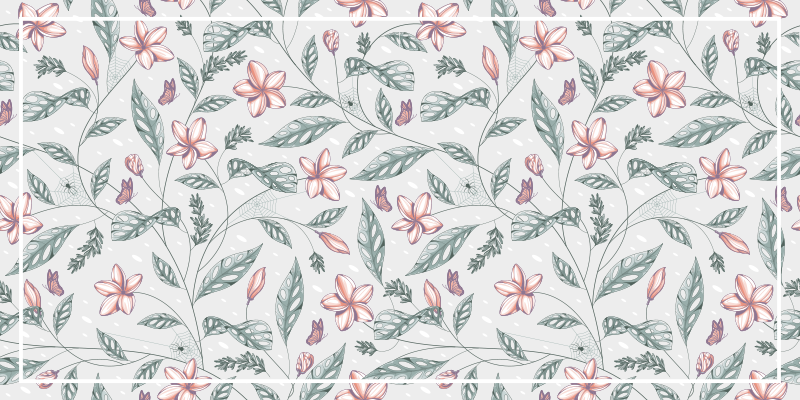 Tapis vinyle plantes motif de verdure florale - TenStickers