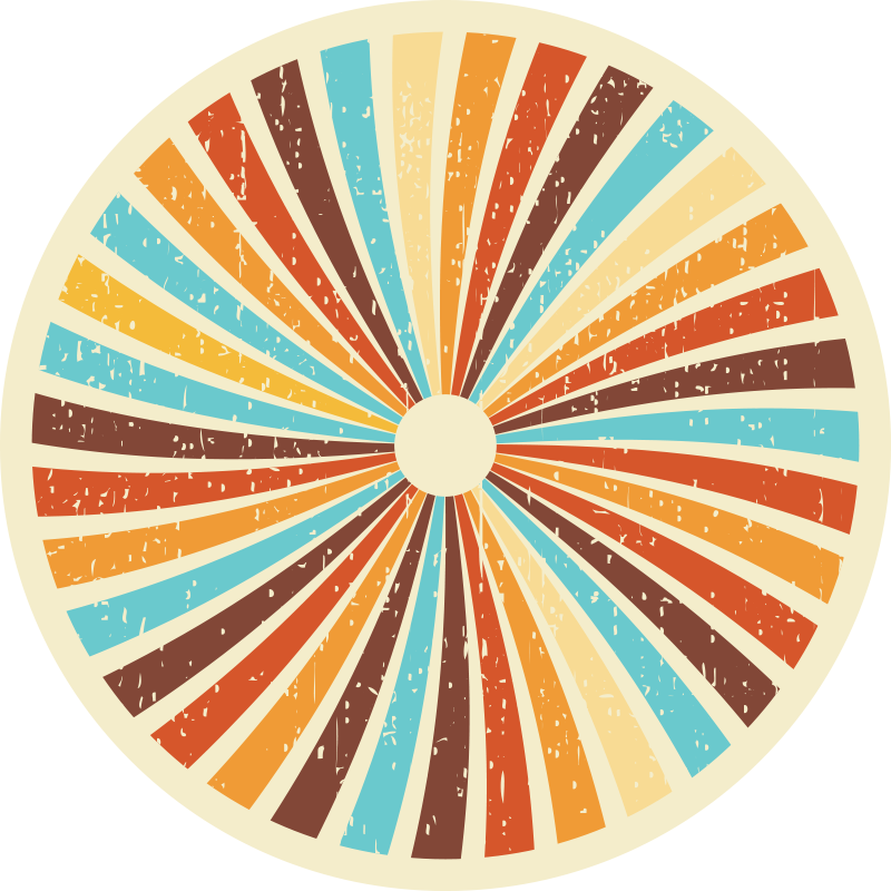 Tapis vinyle vintage motif rétro radiant - TenStickers