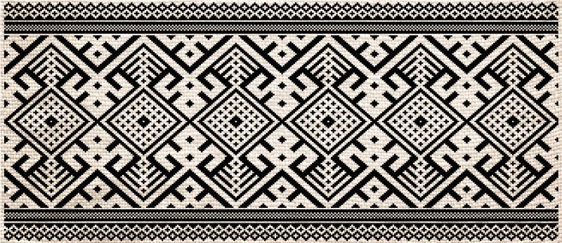 Tapis vinyle géométrique design noir et blanc - TenStickers