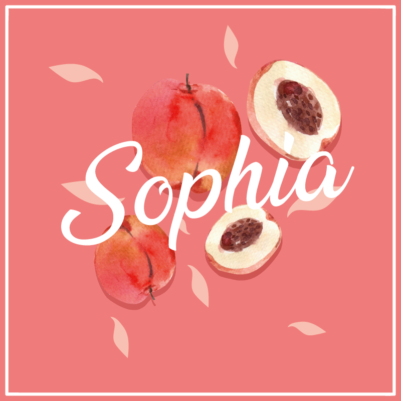 Tapis vinyle ado pêches roses avec nom - TenStickers