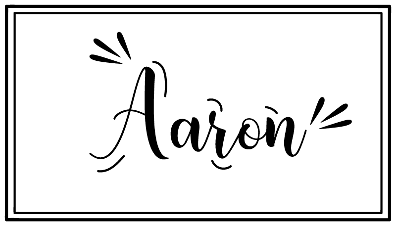 Tapis vinyle avec nom Bordure noire et blanche personnalisée - TenStickers