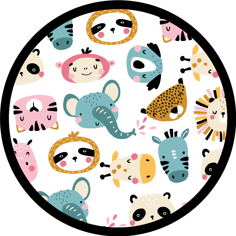 Tapis vinyle pour enfants animaux de safari colorés - TenStickers