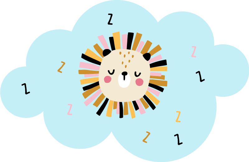 Tapis vinyle pour enfants nuage de lion endormi - TenStickers