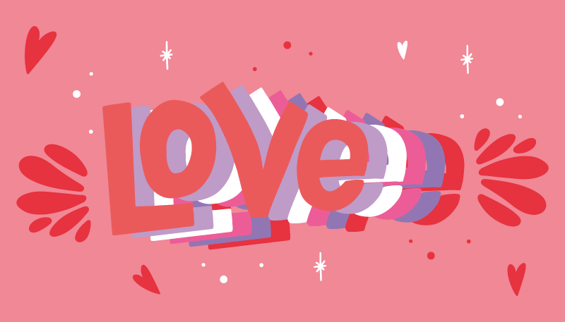 Tapis vinyle citation lettre d'amour groovy - TenStickers