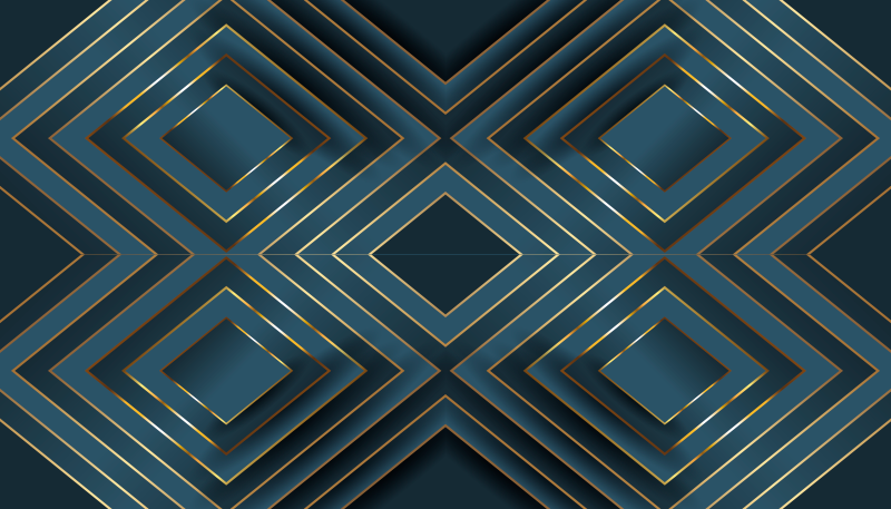 Tapis vinyle design moderne carrés à contour noir - TenStickers