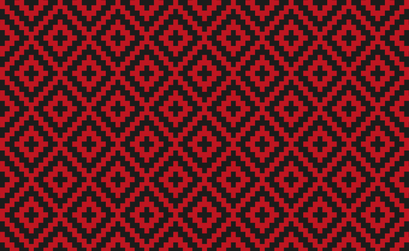 Tapis vinyle salle à manger géométrie à motifs rouges - TenStickers