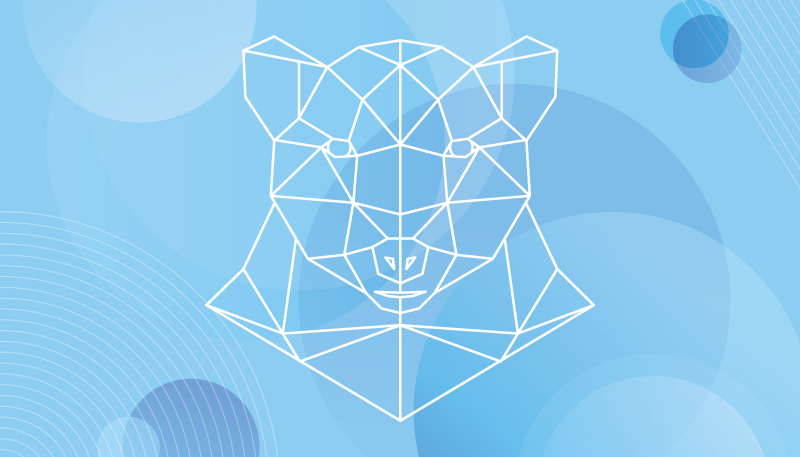 Tapis vinyle animal contour géométrique de l'ours - TenStickers