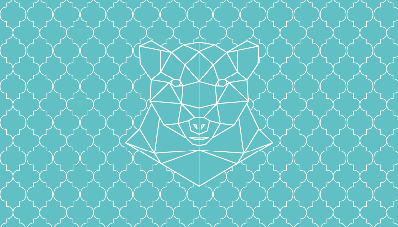 Tapis vinyle animal motif d'ours géométrique - TenStickers