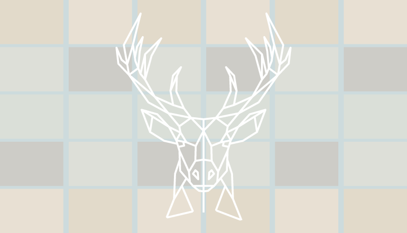 Tapis vinyle motif animal exposition géométrique de cerfs - TenStickers