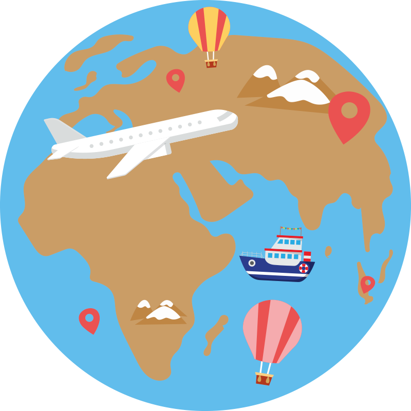 Tapis vinyle carte du monde aventure inspirée du voyage - TenStickers