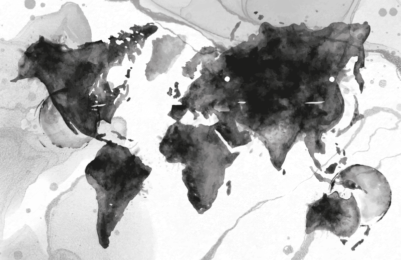 Tapis vinyle carte du monde illustration abstraite - TenStickers