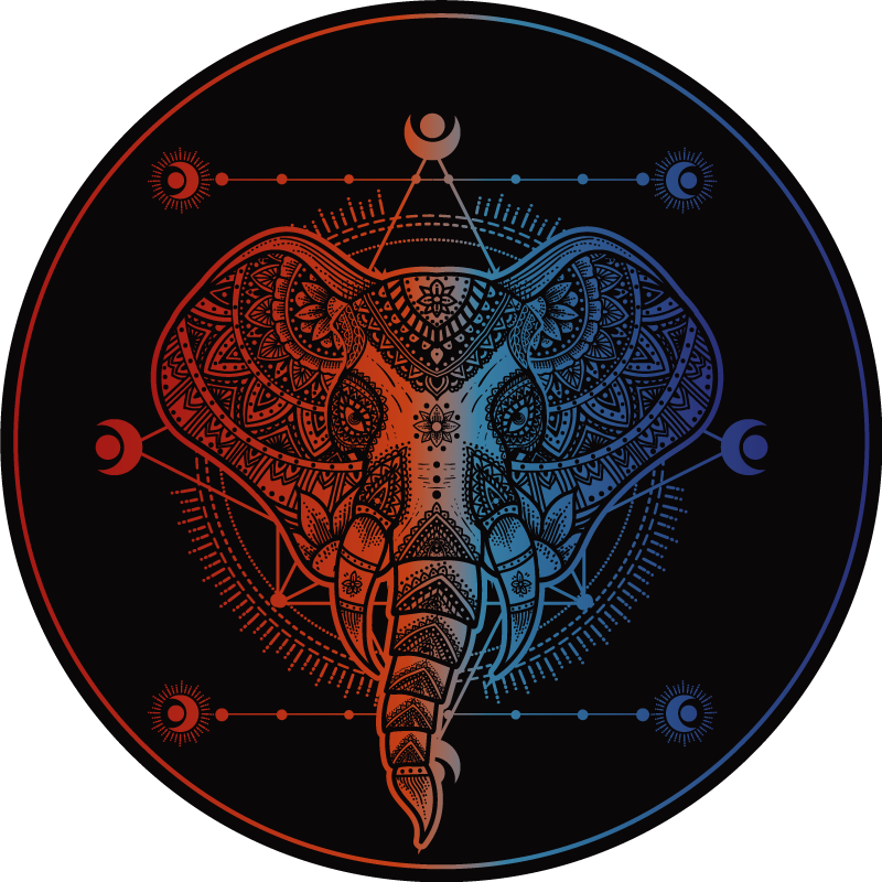 Tapis vinyle mandala art de l'éléphant - TenStickers
