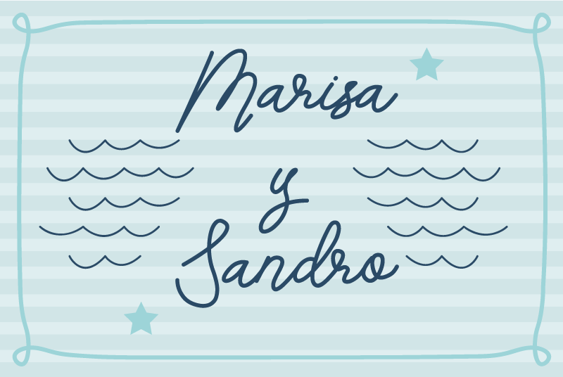 Tapis vinyle chambre noms de couples marins - TenStickers