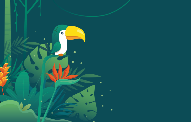 Tapis vinyle nature scène de toucan tropical - TenStickers