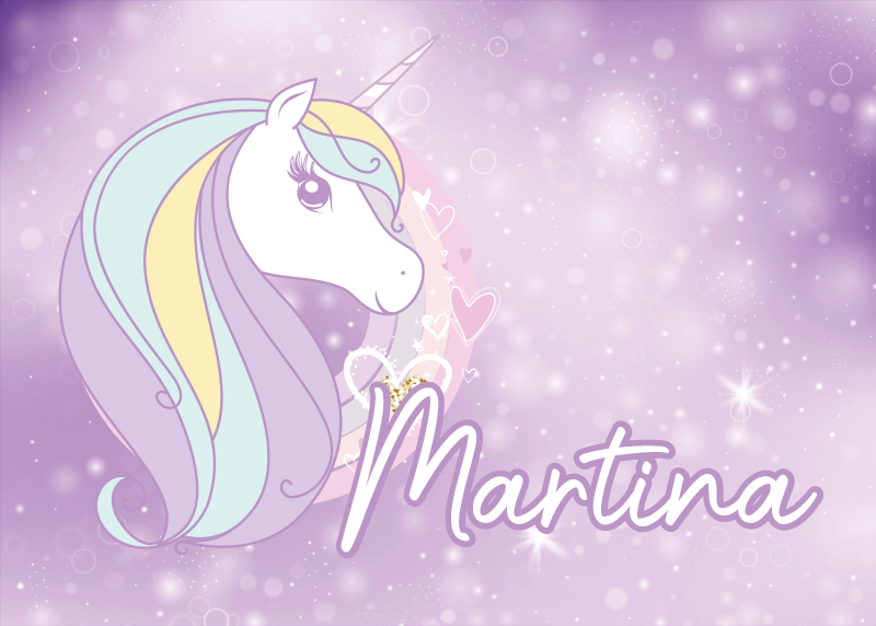 Tapis vinyle personnalisé pays des licornes - TenStickers