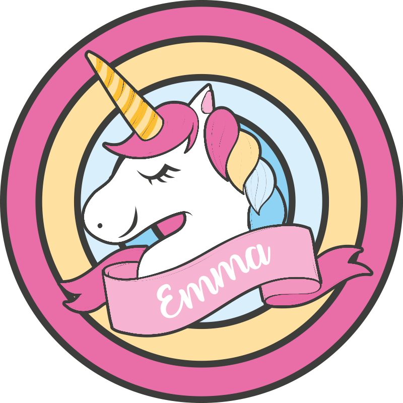 Tapis vinyle autres tapis nom de la licorne sur le badge - TenStickers