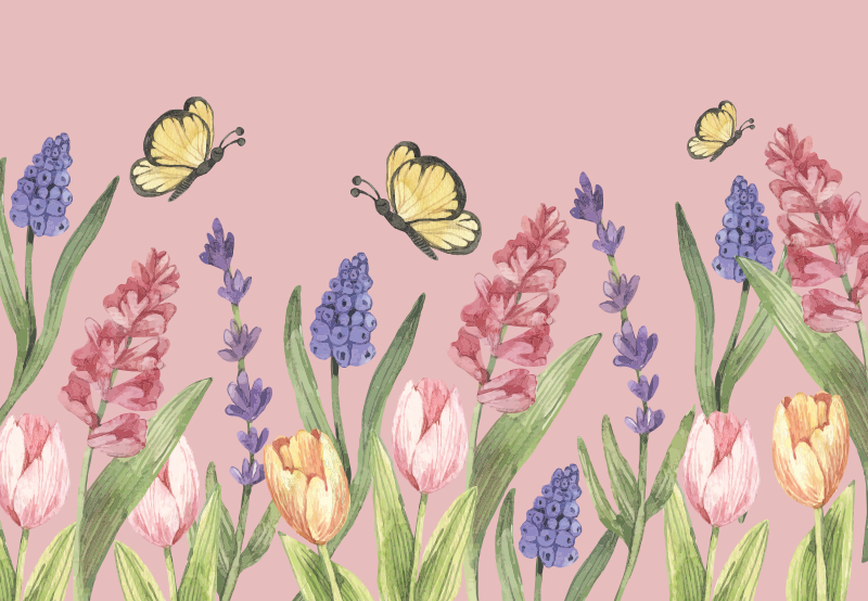 Tapis vinyle plantes emblème du jardin botanique - TenStickers