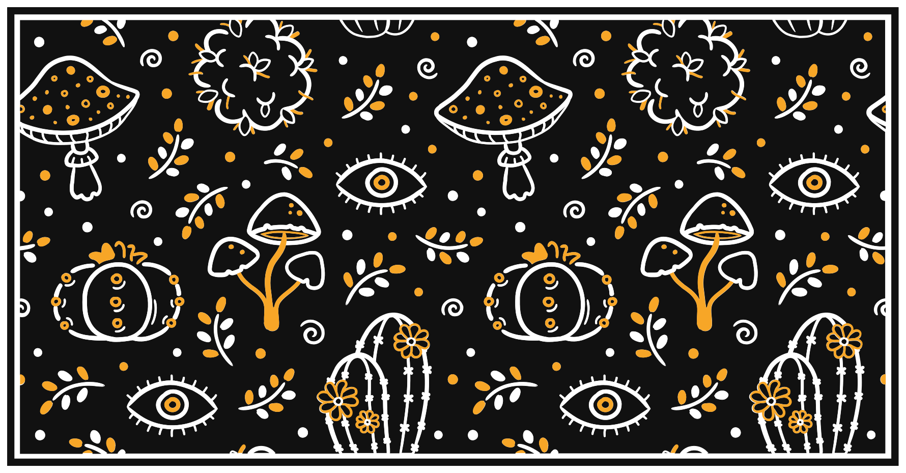 Tapis vinyle plantes oeuvre de champignons - TenStickers