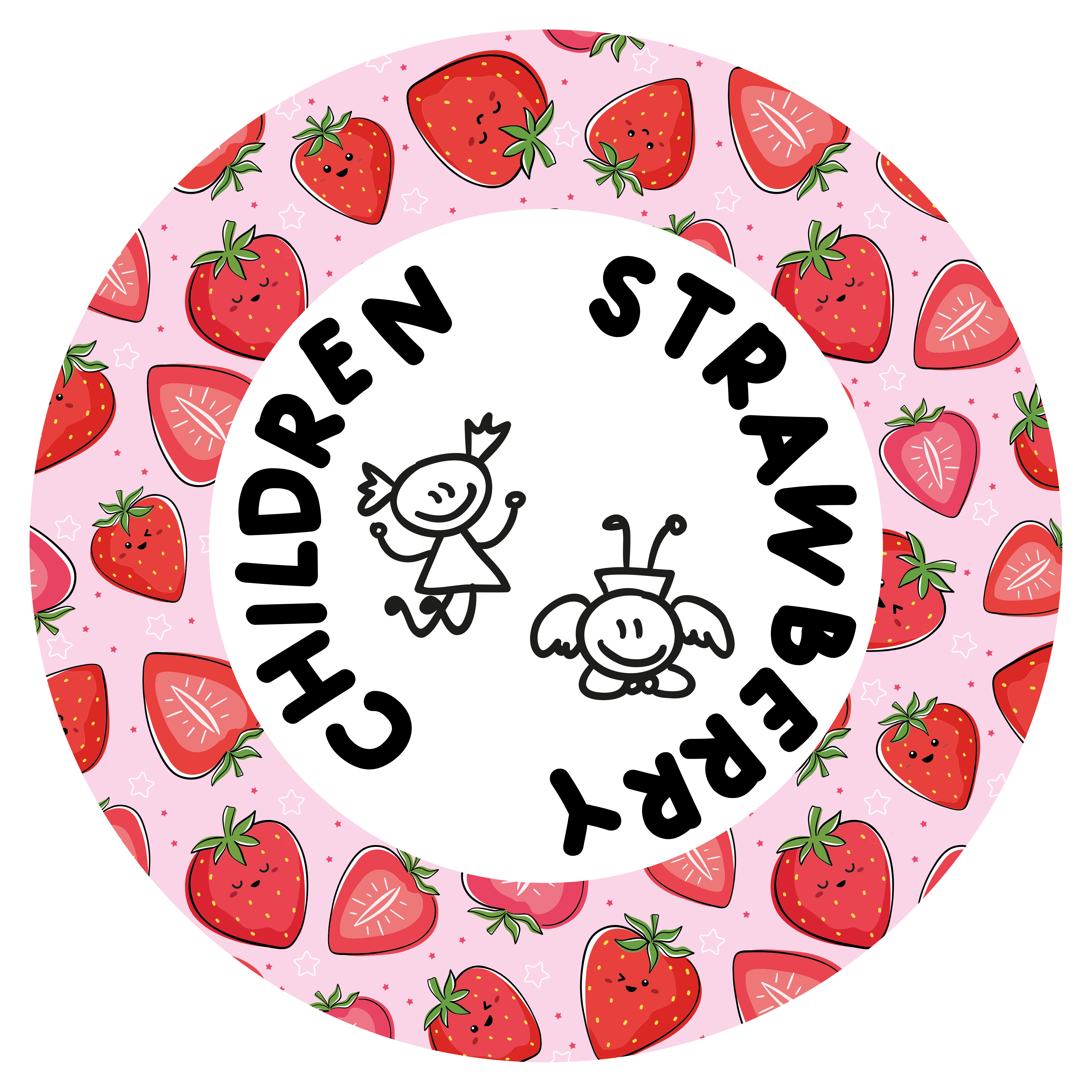 Tapis vinyle cuisine fraise et enfants - TenStickers