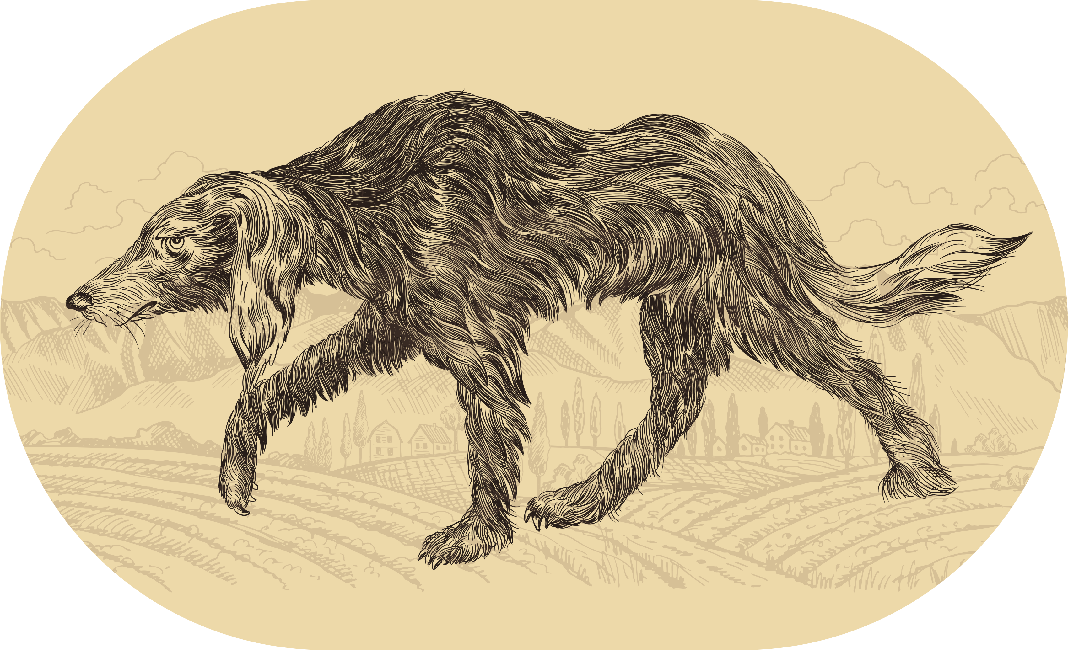 Tapis vinyle animal silhouette canine élégante - TenStickers