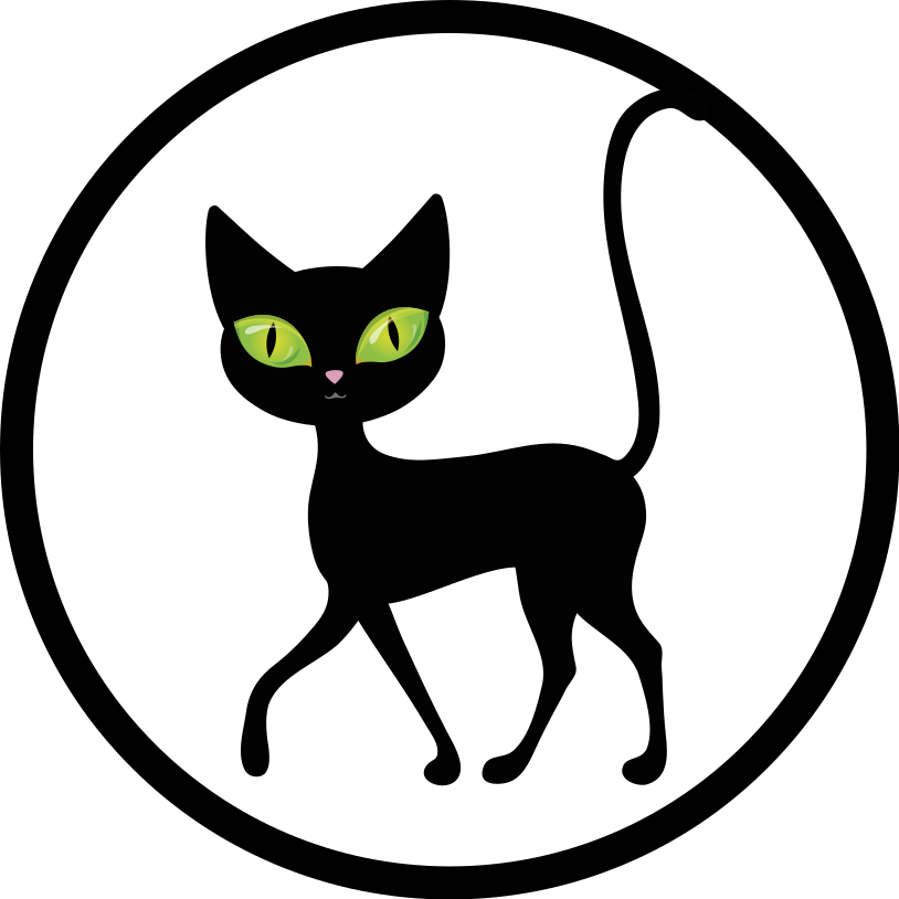 Tapis vinyle animal charmant chat noir - TenStickers