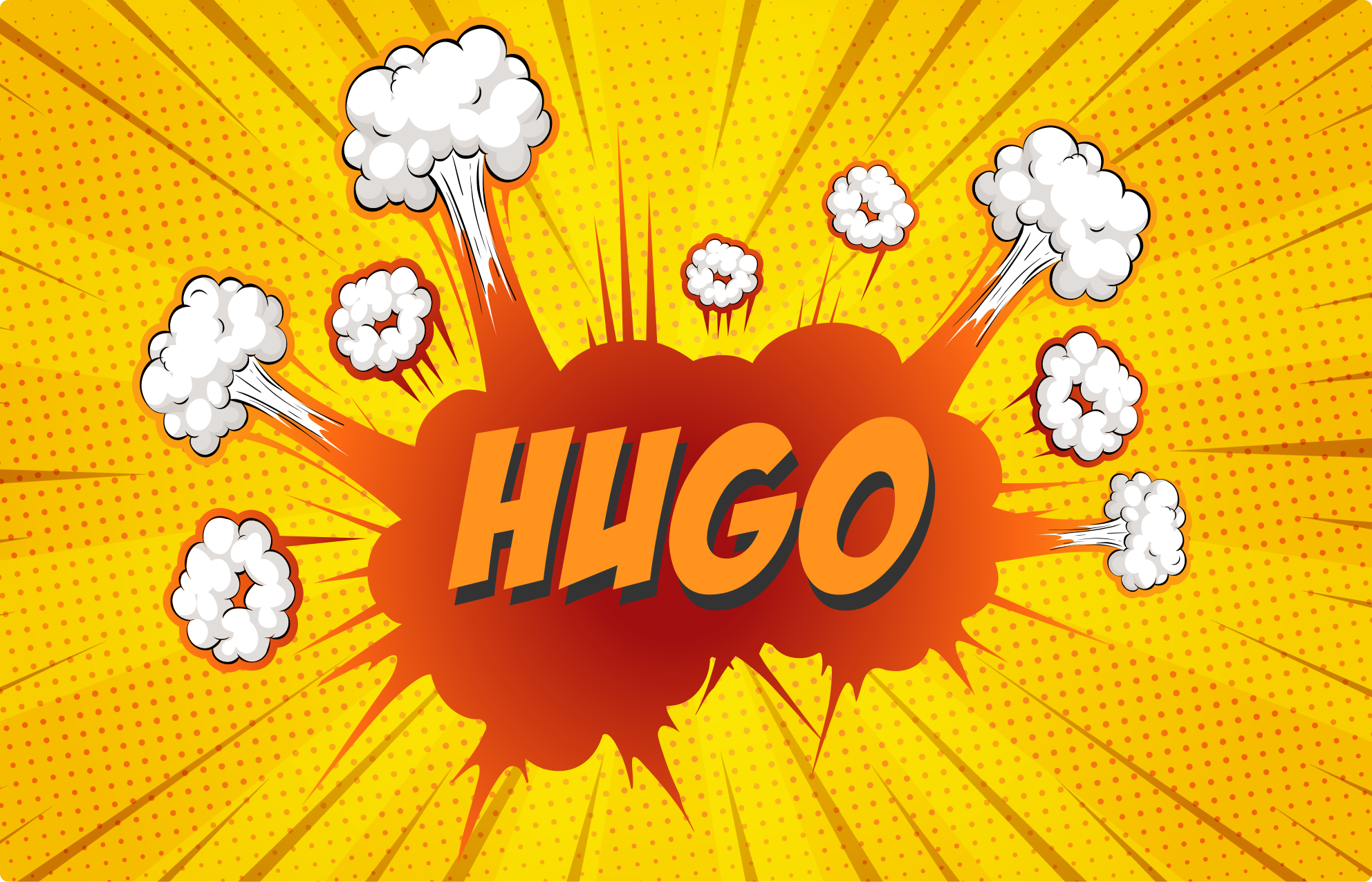 Tapis vinyle personnalisé explosion comique avec nom - TenStickers