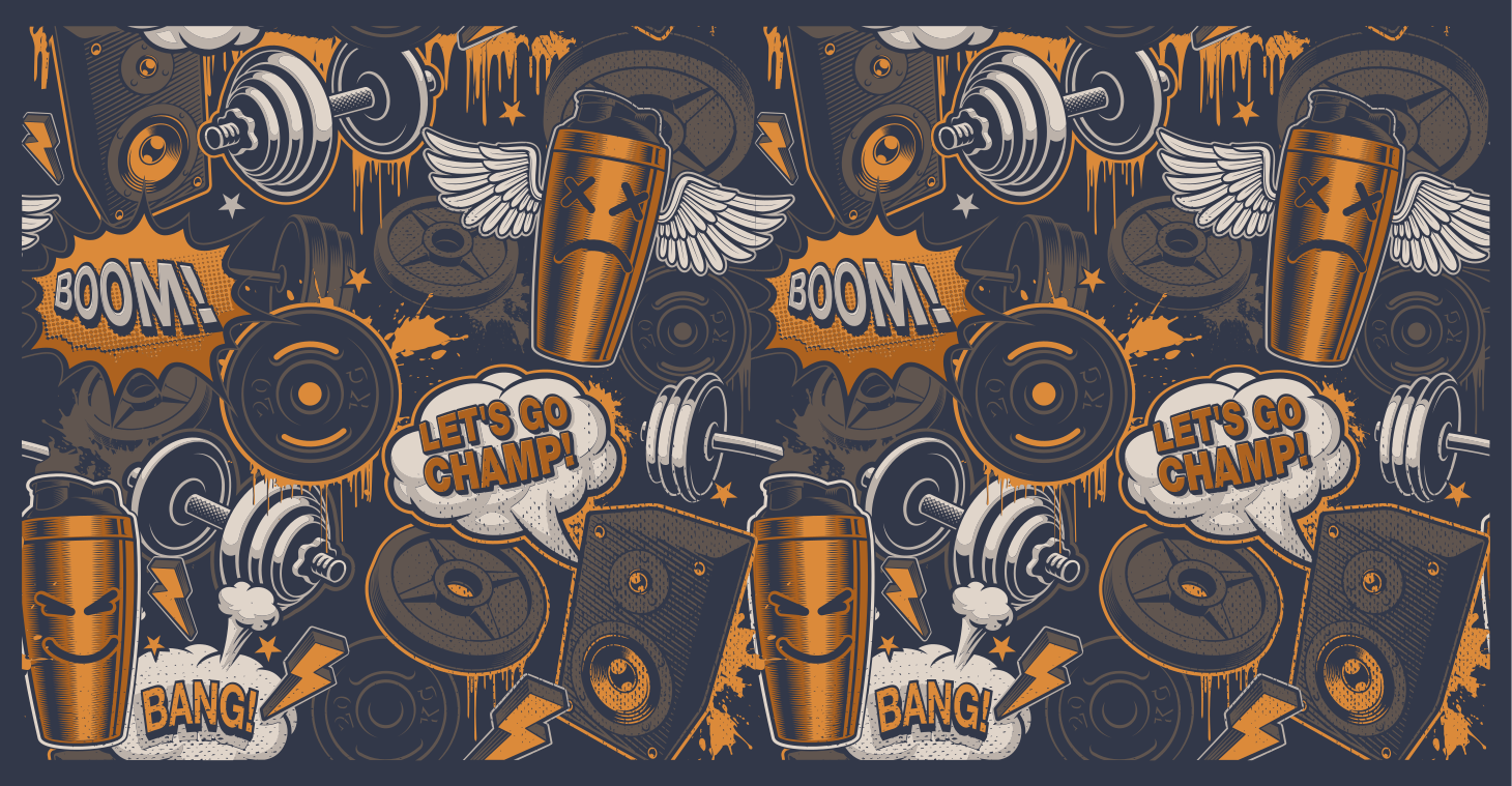 Tapis vinyle ado ambiance fitness énergique - TenStickers