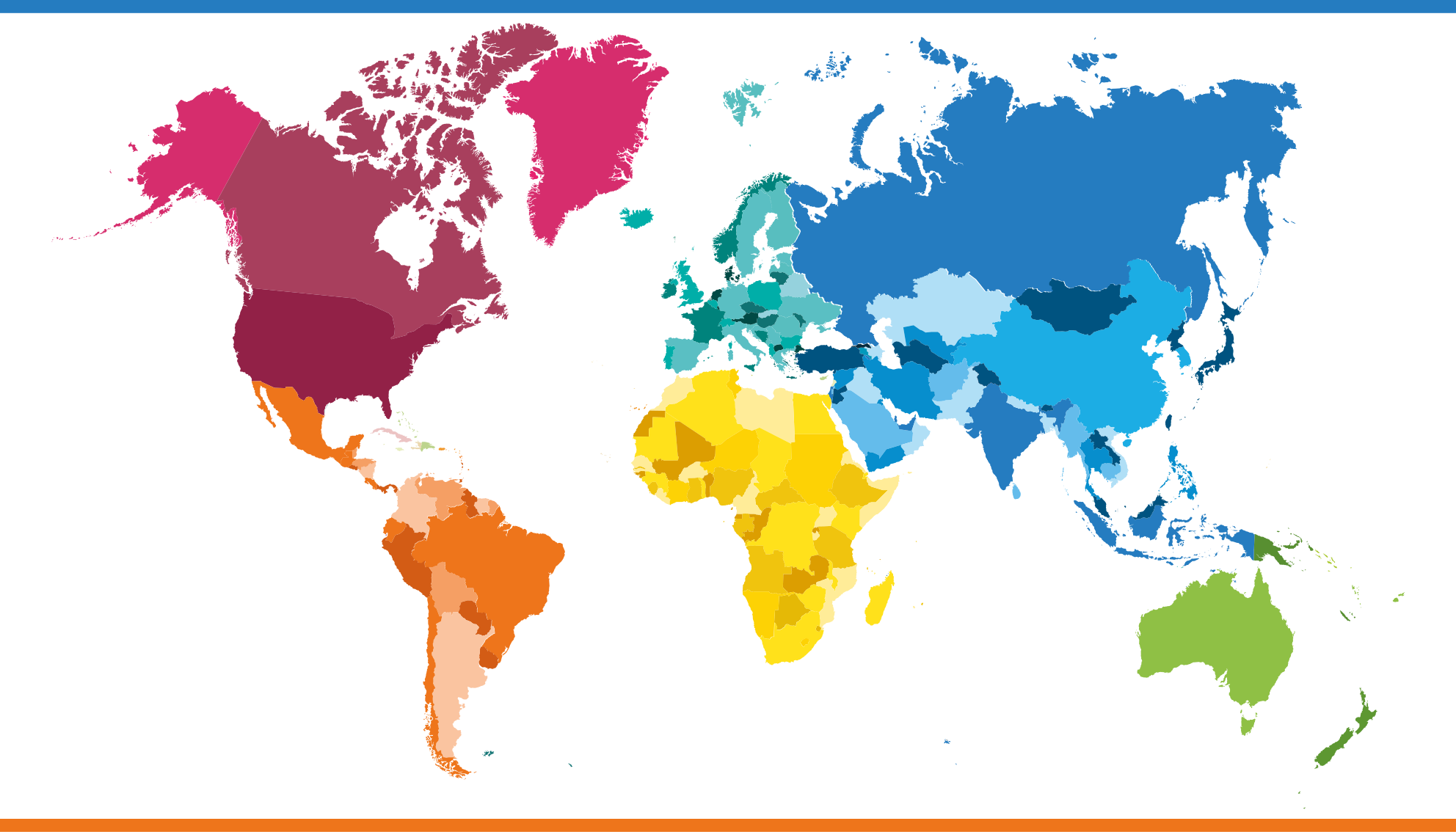 Tapis vinyle carte du monde couleurs - TenStickers