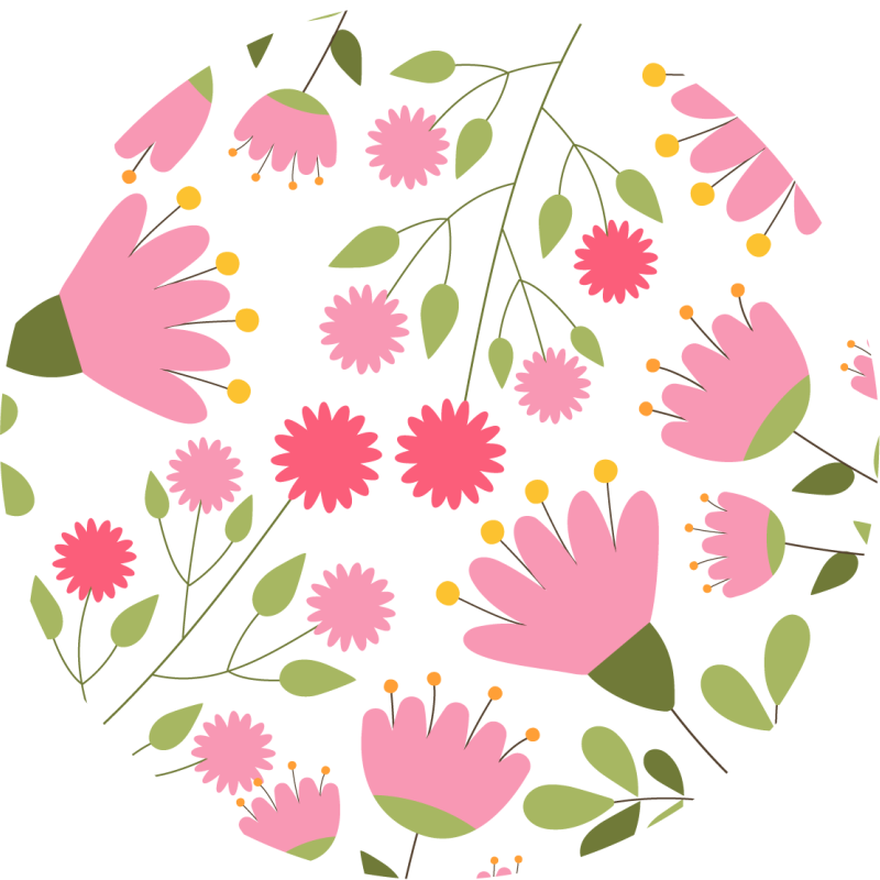 Tapis vinyle plantes motif floral délice - TenStickers