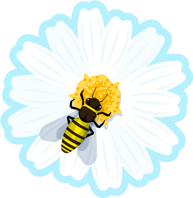 Tapis vinyle plantes abeille sur marguerite - TenStickers