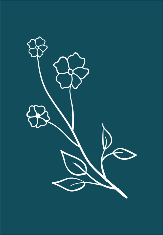 Tapis vinyle plantes tige florale expressive - TenStickers