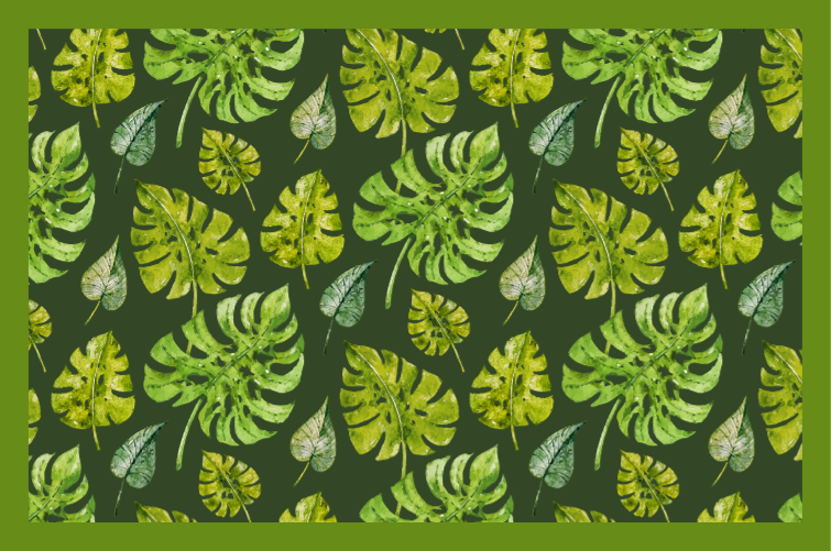 Tapis vinyle nature éléments de feuilles tropicales - TenStickers