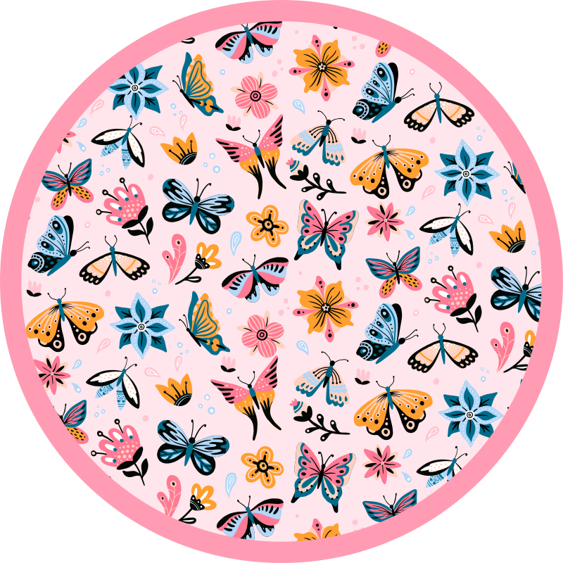 Tapis vinyle pour enfants emblème de papillon vibrant - TenStickers