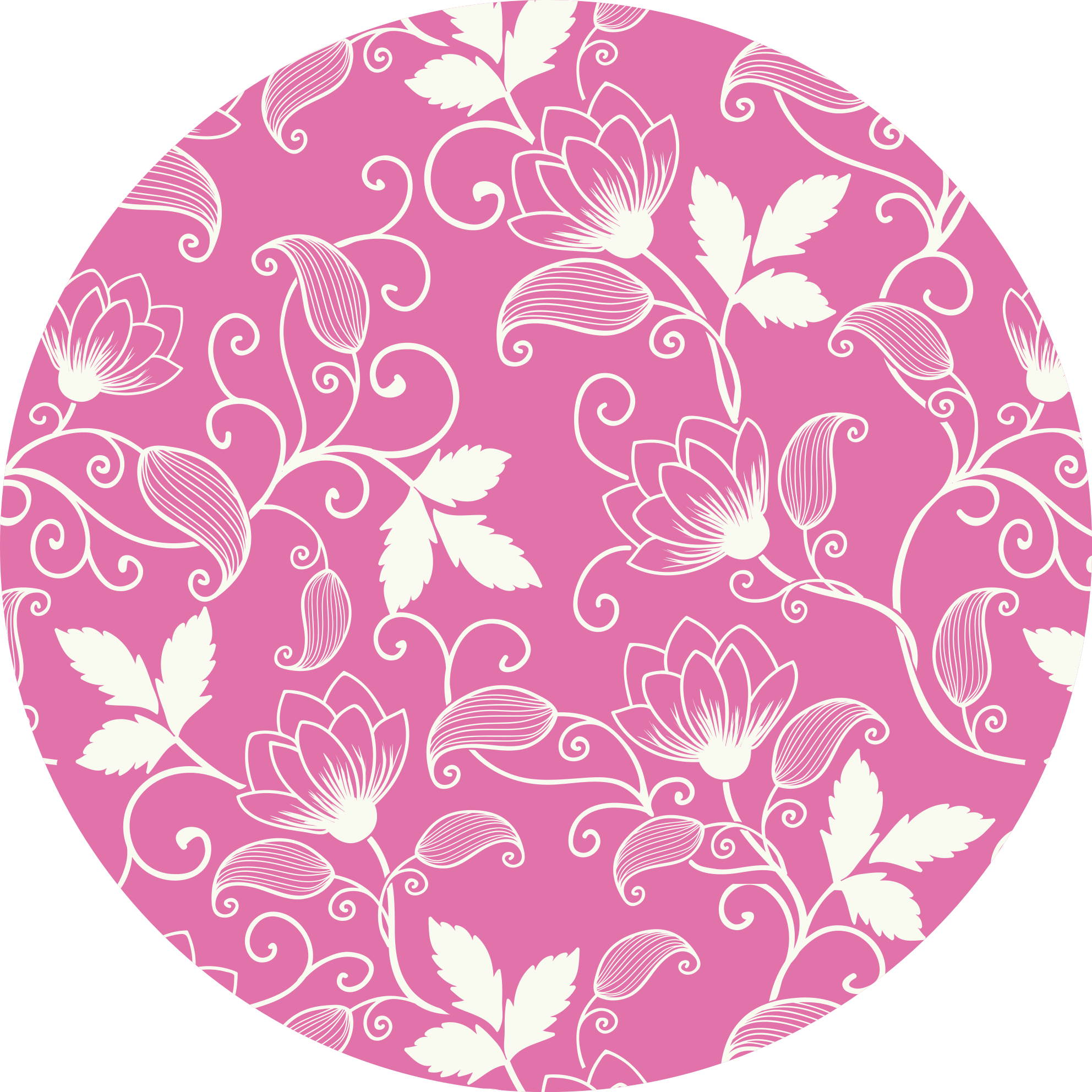 Tapis vinyle plantes tourbillons floraux roses - TenStickers
