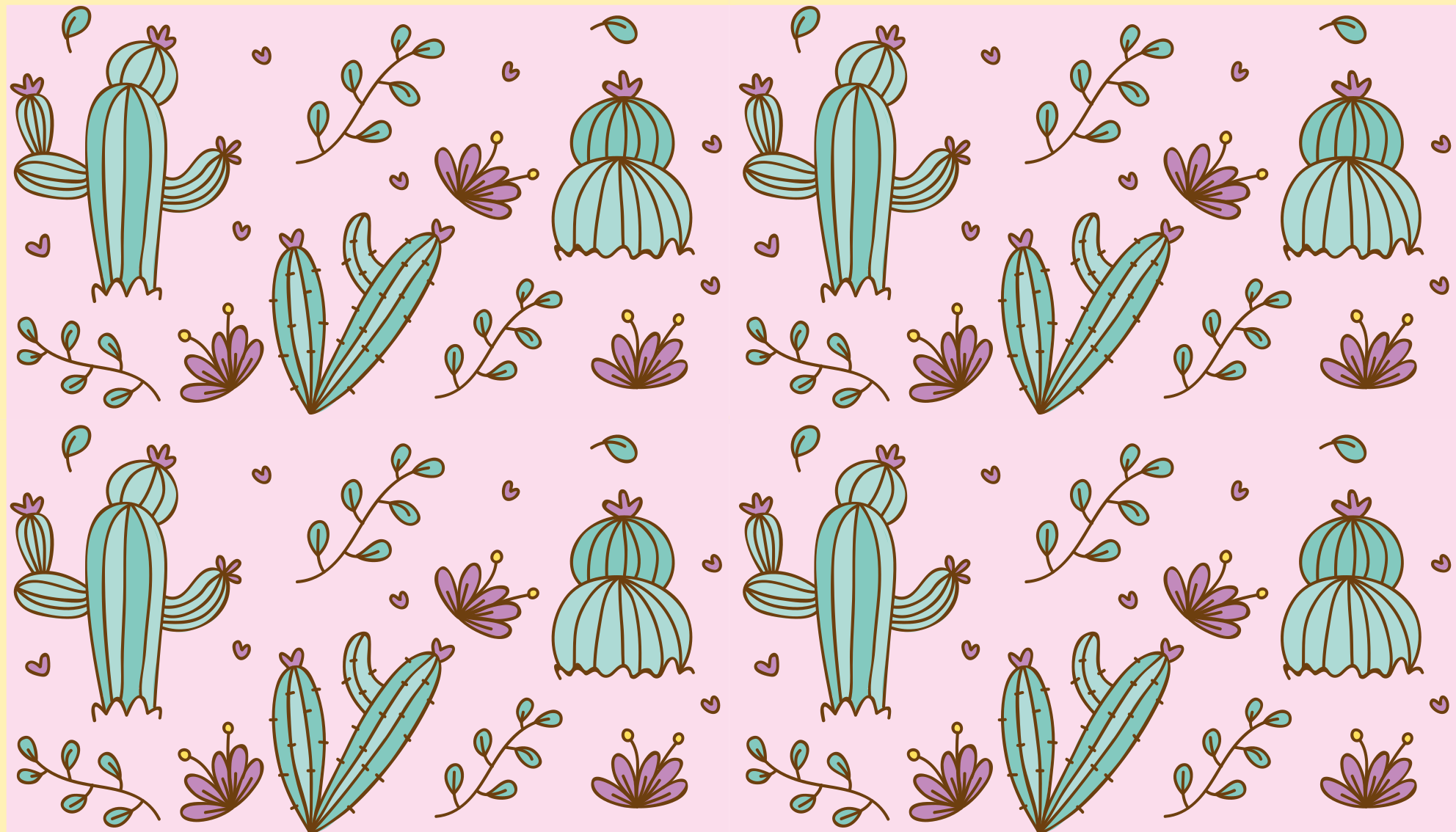 Tapis vinyle plantes motif floral de cactus - TenStickers