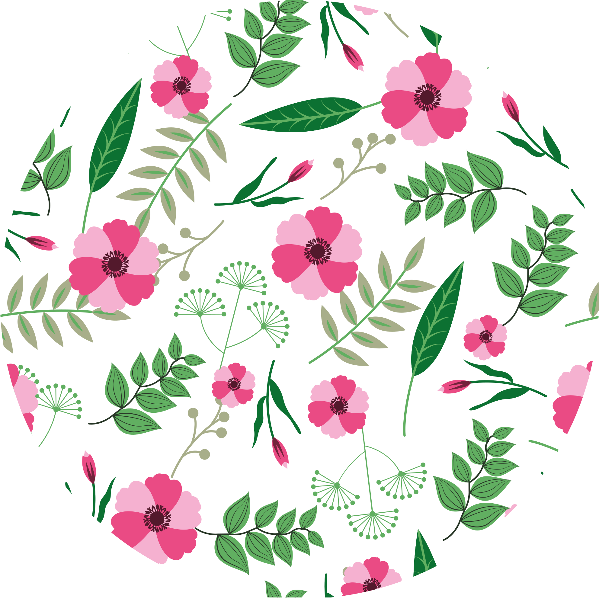 Tapis vinyle plantes charmant motif floral - TenStickers