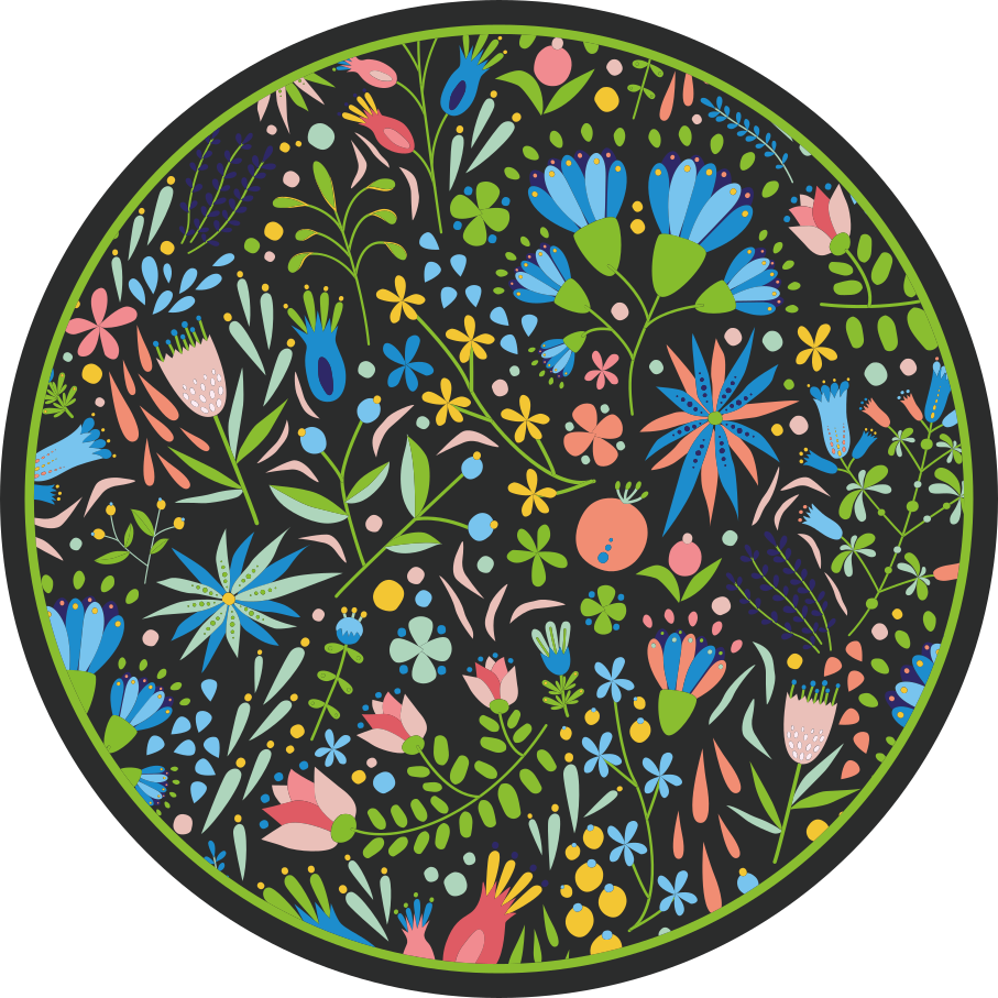 Tapis vinyle plantes imprimé botanique vibrant - TenStickers