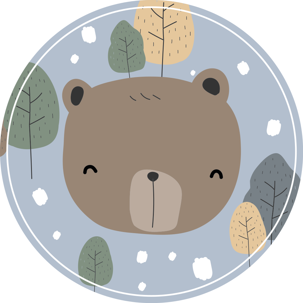 Tapis vinyle pour enfants visage d'ours heureux - TenStickers