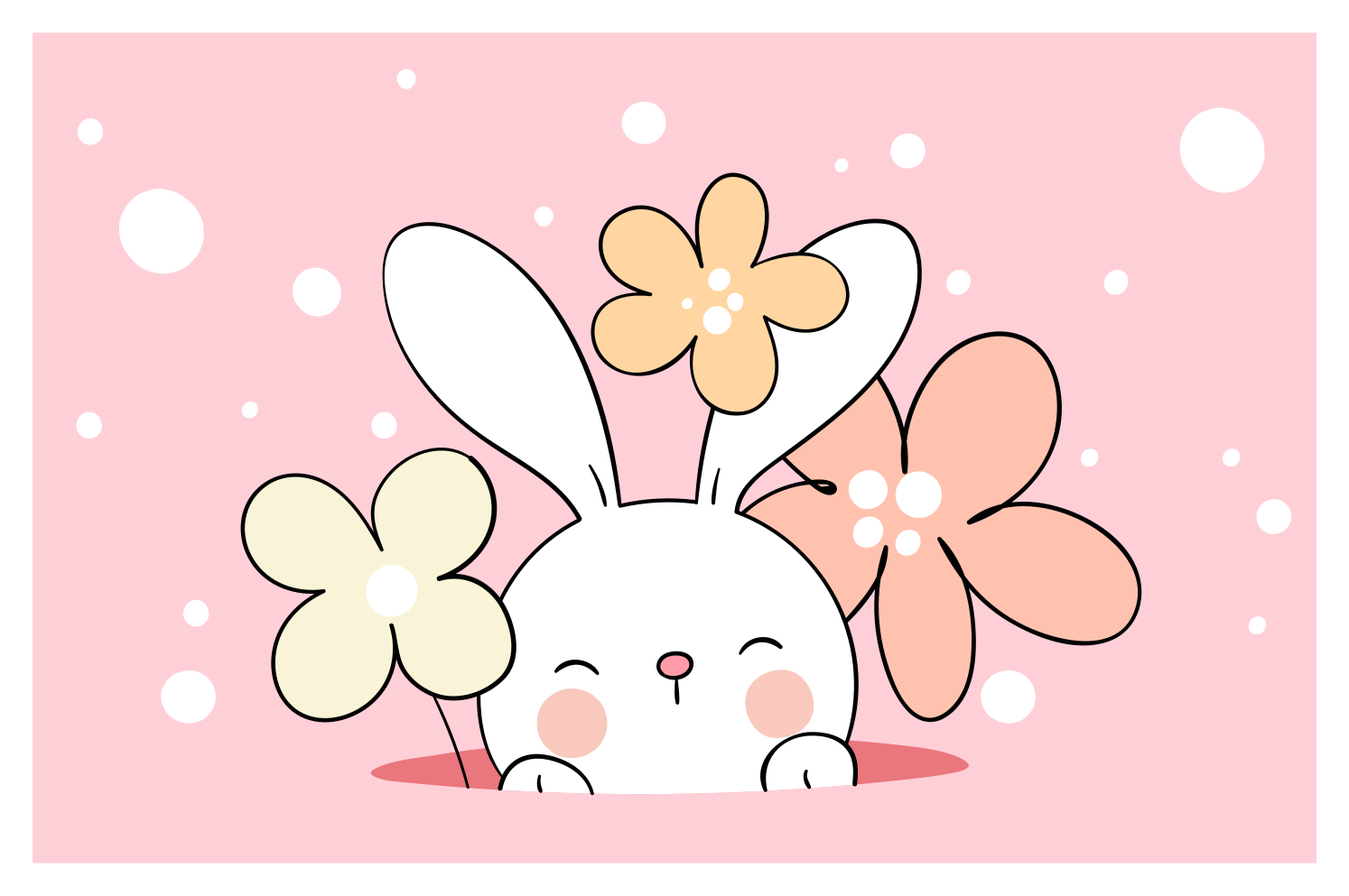 Tapis vinyle pour enfants illustration de bébé lapin - TenStickers