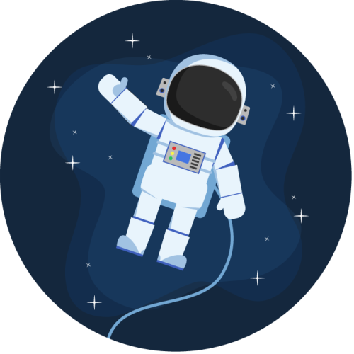 Tapis vinyle pour enfants Dessin animé astronaute flottant - TenStickers