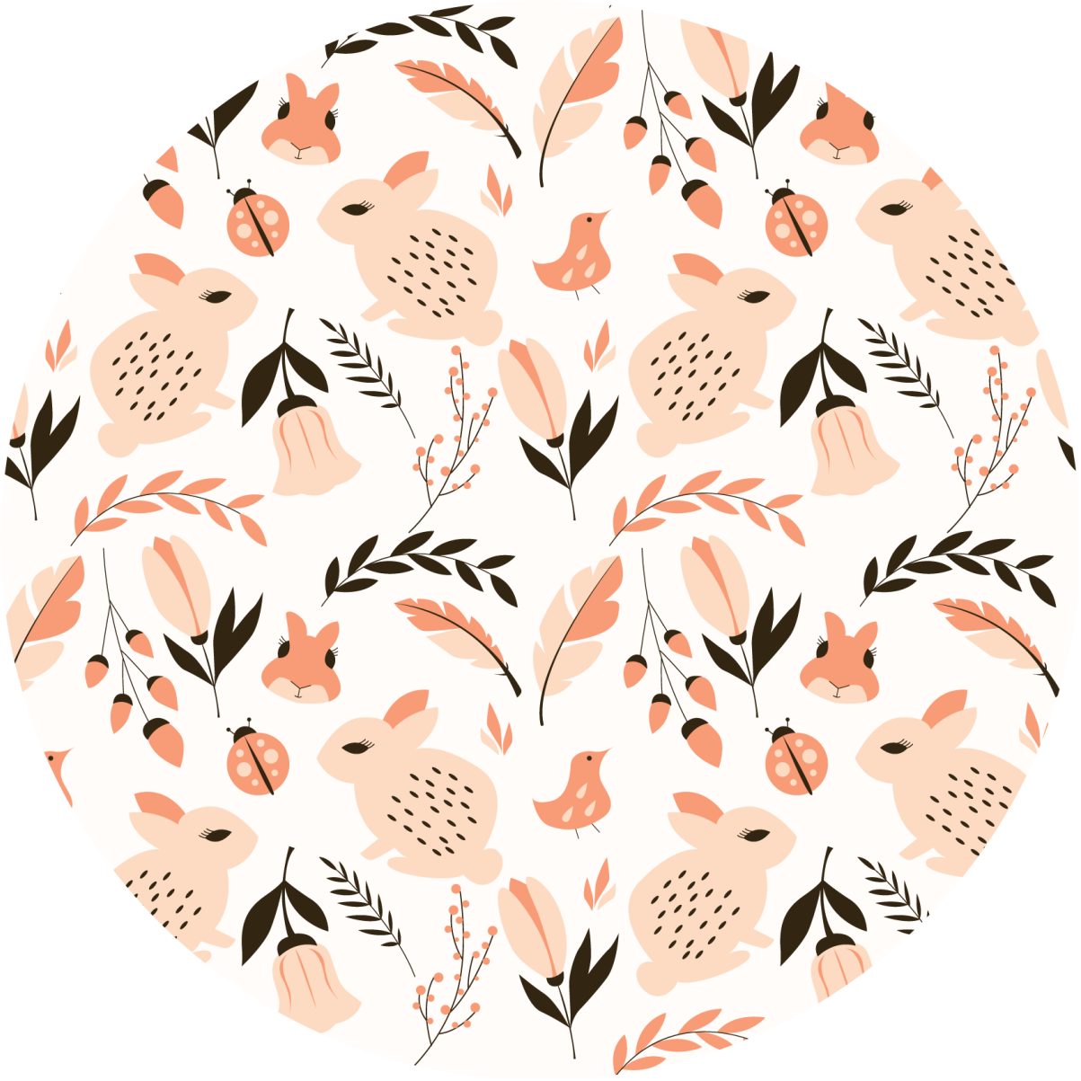 Tapis vinyle pour enfants doux lapin floral - TenStickers