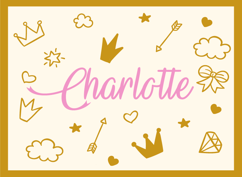 Tapis vinyle personnalisé thème princesse avec nom - TenStickers