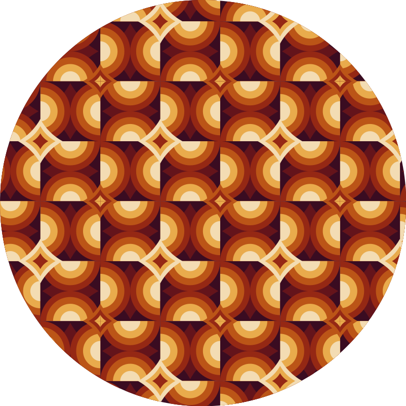 Tapis vinyle géométrique motif de cercle vibrant - TenStickers