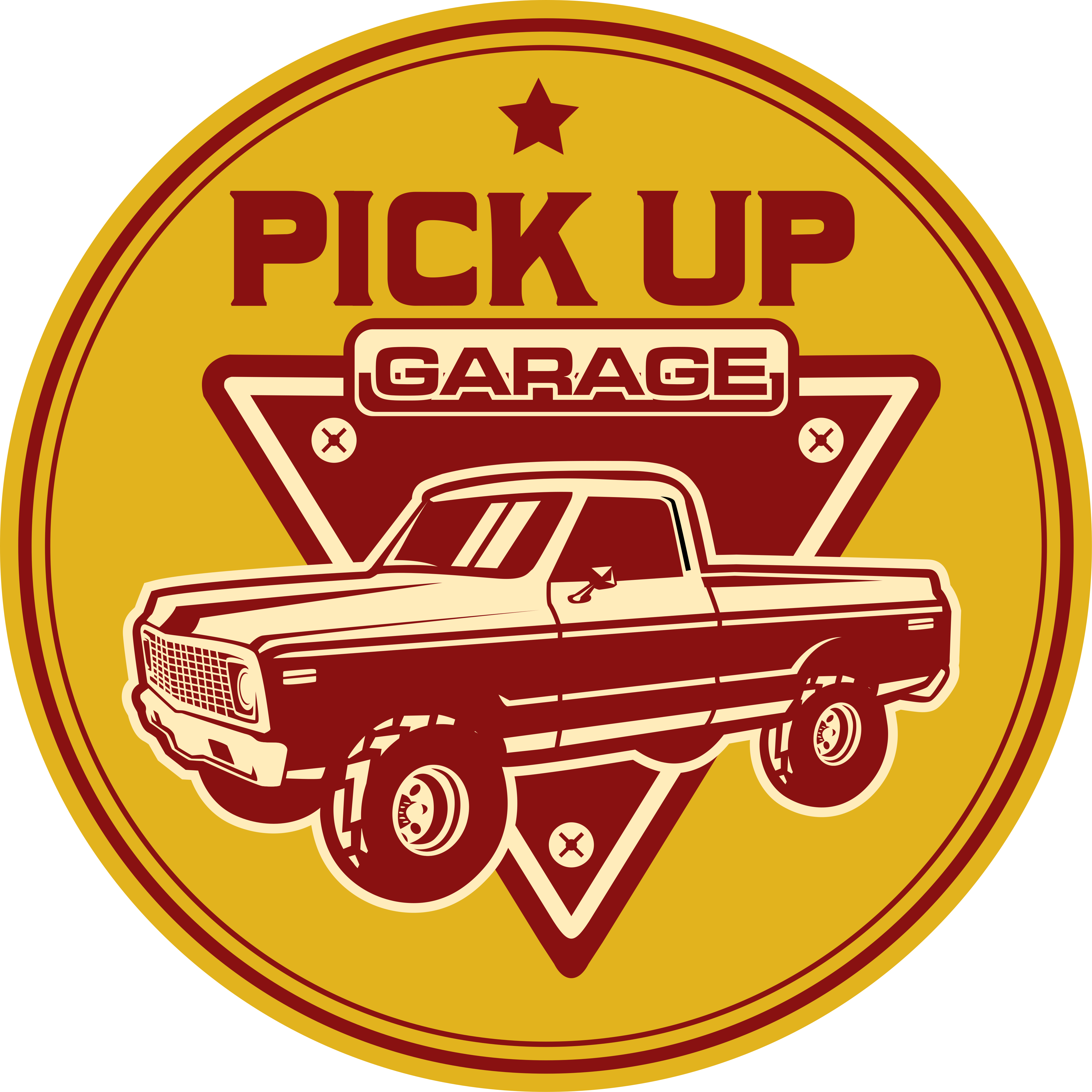 Tapis vinyle vintage garage de pick-up classique - TenStickers