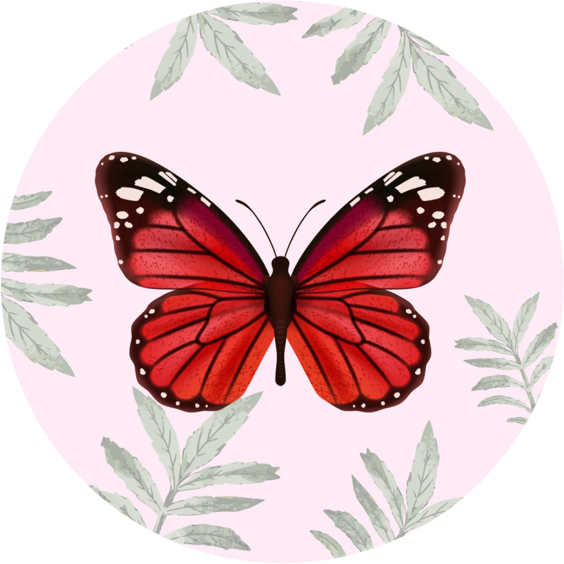 Tapis vinyle plantes design papillon - TenStickers