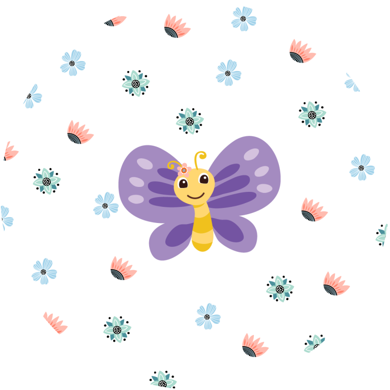 Tapis vinyle pour enfants motif papillon violet - TenStickers