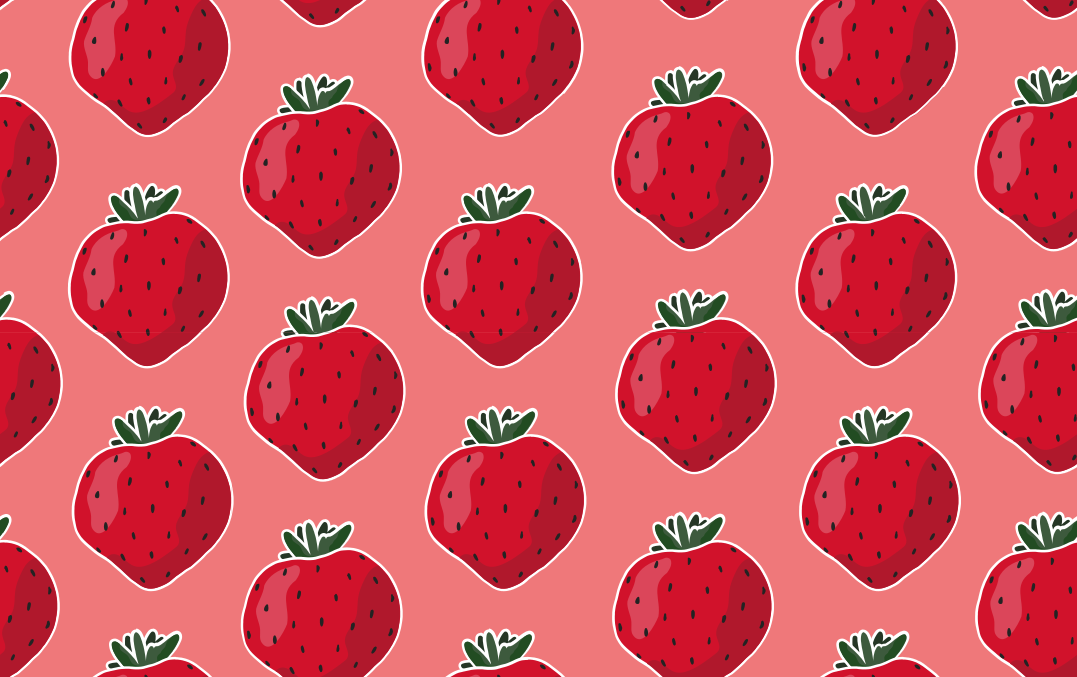 Tapis vinyle cuisine Fraises sur rose - TenStickers